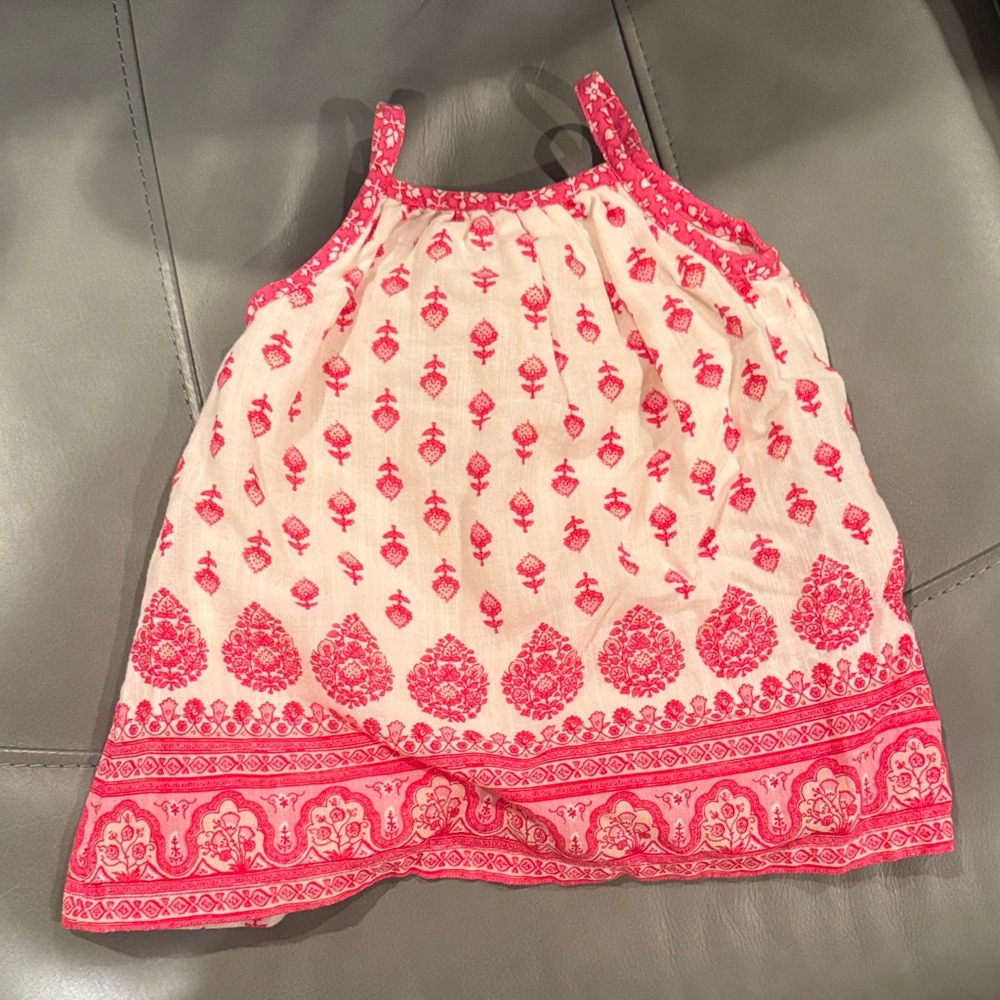 EUC Baby GAP Red and Cream Floral Baby Dress